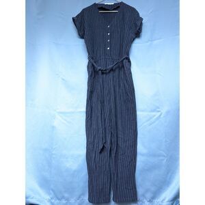 Navy Blue Pinstripe Jumpsuit Size L